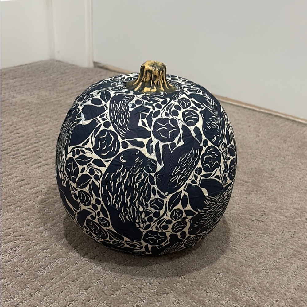 Decorative Black and White Pumpkin
